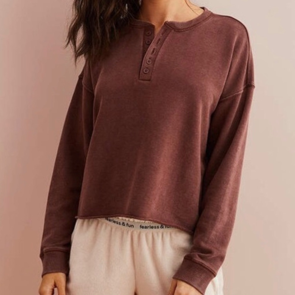 AERIE CROPPED HENLEY